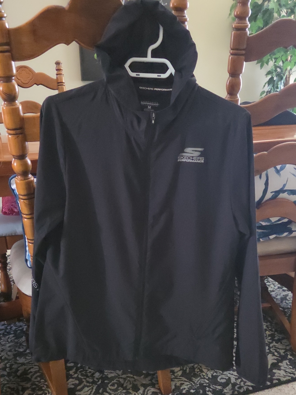 Skechers Black Hooded Windbreaker Jacket